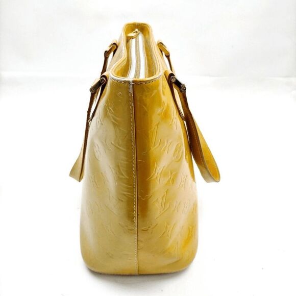 Authentic Louis Vuitton LV Vtg 1999 Yellow Vernis Leather Houston Handbag *FLAWS - Picture 3 of 14